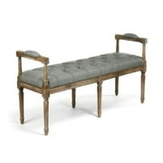 Zentique ZEN04 E272 I Nicolas Tufted Bench, Sea Foam Green Linen - 51 x 19 x 16 in.