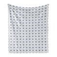 thumbnail image 1 of Vintage Soft Flannel Fleece Blanket, Moroccan Portuguese Mosaic Tiles Inspired Design Vintage Classical Motifs, Cozy Plush for Indoor and Outdoor Use, 60" x 80", White Brown and Blue, by Ambesonne, 1 of 6
