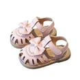 thumbnail image 4 of Bow Princess Flats Sandals for Toddler Girls Little Child Bowknot Closed Toe Summer Dress Shoes Pink, 4 of 5