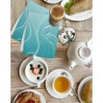 thumbnail image 4 of Aqua Blue Geometric Kitchen Dish Towels for Drying Dishes Set of 4, Modern White Stripe Distortion Art Waffle Weave Microfiber Hand Tea Bathroom Towels Quick Dry & Absorbent Towel 15.7x23.6, 4 of 7