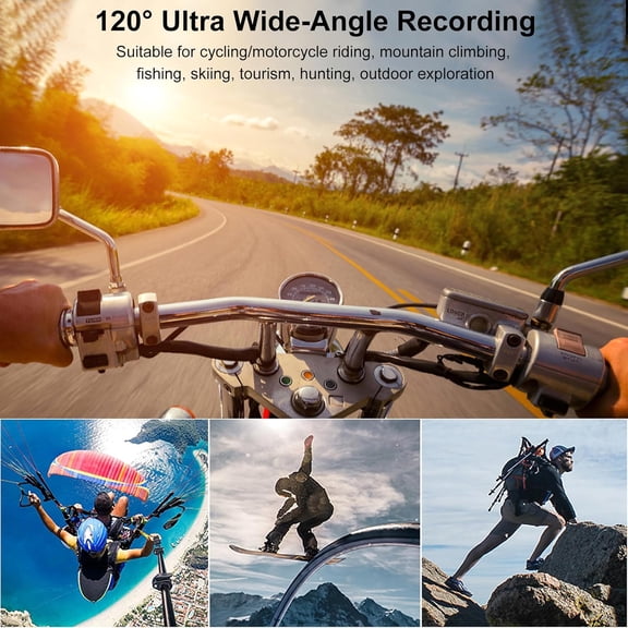 WiFi Helmet Camera HD 1080P Bike Motorcycle Video Recorder, IP66 Waterproof Action Camera DV DVR Riding Recorder Cycling Cam for Bicycle, Motorbike & Sports Helmet