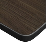 Romig Trek 30 in. Square Height Adjustable Mobile Classroom Activity Table- Neo Walnut Top & Black Base