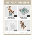thumbnail image 4 of Christmas Coastal Chair Seat Covers for Dining Room Stretch Chair Seat Covers Set of 2, Ocean Crab Starfish Conch Wooden Grain Chair Seat Protector Cushion Slipcovers for Kitchen Restaurant Office, 4 of 6