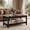 Black, variant on Cartman 2-Tier Rectangular Coffee Table, Boho Center Table with Rattan Storage Shelf, Easy Assembly, 39.4" l