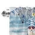 thumbnail image 2 of Ocean Gnome Window Valance for Kitchen, Nautical Shell Sea Star Flag Flower Blue Wood Grain Rod Pocket Short Curtain for Small Windows, Light Filtering Decorative Valance, 42 x 18 Inch, 2 of 9