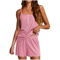 thumbnail image 2 of Fanxing Tank Tops Pajamas Set for Women Under $15 2 Piece Sets Summer Lounge Sets Sleeveless Tops & Shorts Pj Outfits Sleepwear Pink,XL, 2 of 5