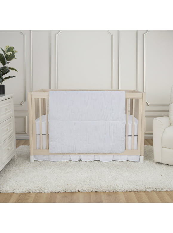 Simply White 3 Piece Crib Bedding Set