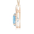 thumbnail image 2 of ANGARA Natural Vintage Style 1 ct Aquamarine Pendant with Diamond Halo in 14K Rose Gold for Women (Size-8x6mm) | March Birthstone, Anniversary, Jewelry Gift for Women | Natural Aquamarine Necklace, 2 of 8