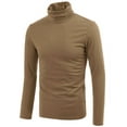 thumbnail image 2 of INSPIRE CHIC Men's Pullover Turtle Neck Long Sleeves Stretchy Slim Fit Tops 46 Khaki, 2 of 8