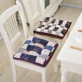thumbnail image 4 of Boho Quilted Cotton Chair Cushion 16"x16"×2'' with Non-Slip Ties & Gripper Back - Machine Washable PP Filled Seat Pad for Dining, Kitchen, Office Chairs - Stylish Patchwork Design (Pattern A), 4 of 6