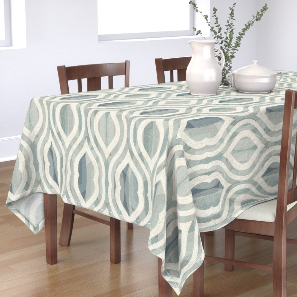 Tablecloth White Modern Farm Boho Abstract Cream Pastel Texture Cotton