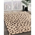 thumbnail image 3 of Ahgly Company Machine Washable Indoor Round Abstract Dark Gold Brown Area Rugs, 6' Round, 3 of 7
