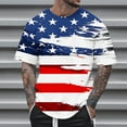 thumbnail image 2 of UVEASISHA American Flag T Shirts for Men Big and Tall 4th of July Graphic Tees Short Sleeve Crewneck Patriotic T-Shirt Memorial Day Distressed Print Tshirts Multicolor 3XL, 2 of 6