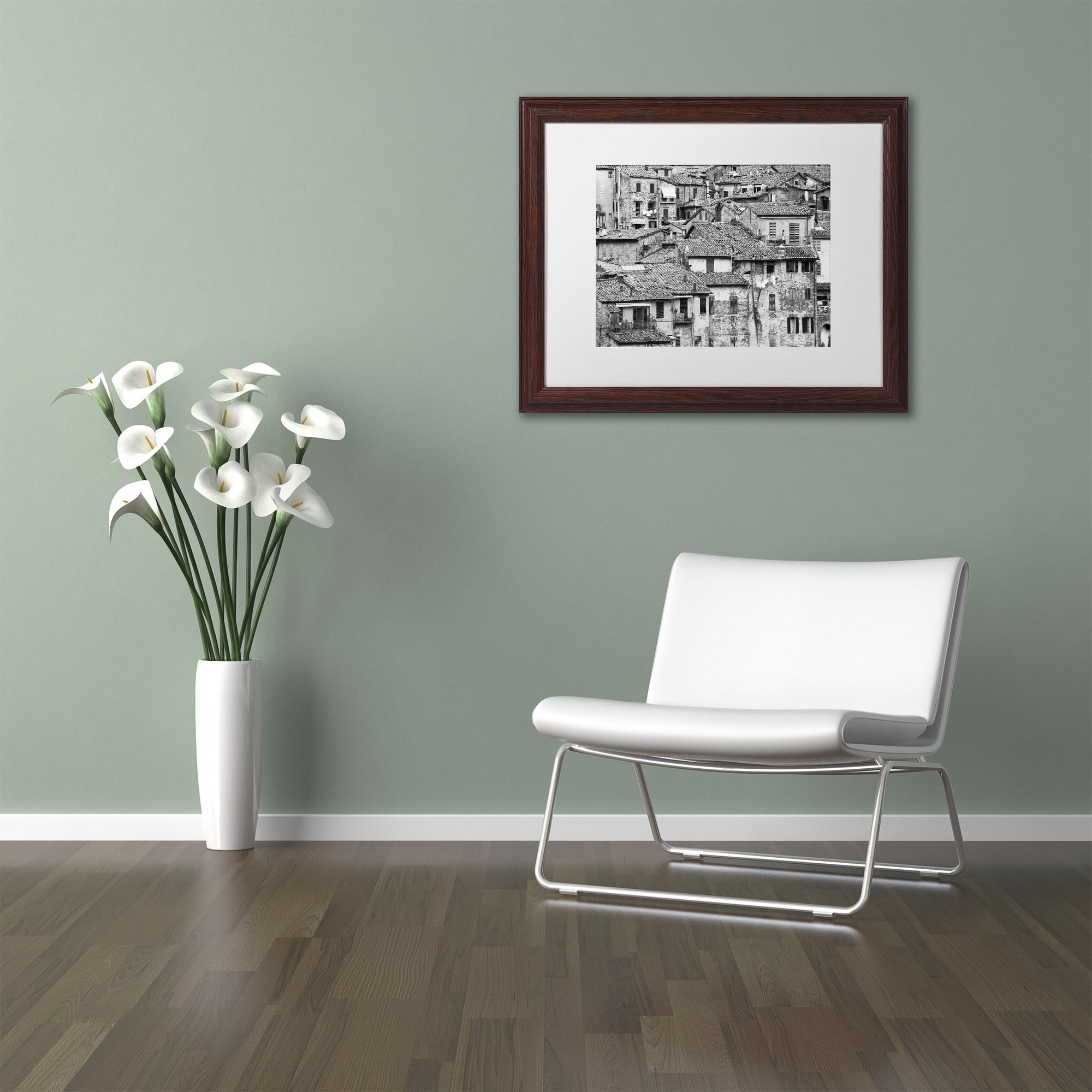 Trademark Fine Art "San Gimignano Texture" Canvas Art by Moises Levy White Matte, Wood Frame
