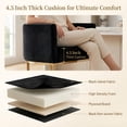 thumbnail image 3 of Guyou Modern Counter Height Bar Stool, 24" Velvet Counter Stools with Tall Barrel Back, Black Tubular Frame, Deep Comfortable Seat Island Stools for Kitchen Counter, Home Bars, Black, 3 of 9