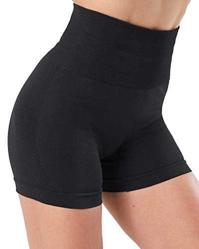 NORMOV Seamless High Waist Gym Shorts for Women Hollow Mesh Breathable Compression Workout Yoga Shorts 3