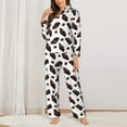 thumbnail image 2 of Pajamas for Women Set - Dark Brown Chocolate Print Comfy Long Sleeve Button Up Pajama Sets for Women 2 Piece, Soft Sleepwear Nightwear Pjs Lounge Sets for Women with Pockets, 2 of 6