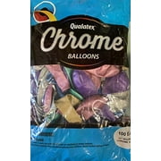 Qualatex - 11 Chrome Assorted Latex Balloons (100ct)