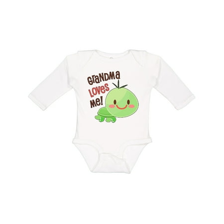 

Inktastic Grandma Loves Me- Cute Turtle Gift Baby Boy or Baby Girl Long Sleeve Bodysuit