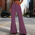thumbnail image 2 of FRSASU Corduroy Pants for Women High Waisted Stretchy Flare Pants Casual Wide Leg Bell Bottom Trousers with Pockets Purple, 2 of 9