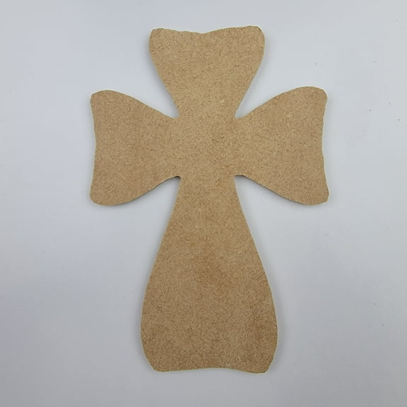 3" Large Wall Cross #25, Unfinished Wood Art Shape by Wooden Craft Cutouts, 1-8 Thickness