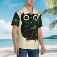 thumbnail image 5 of Daiia Owl with Mandala Hawaiian Shirt for Men Gentle Cotton Regular Short Sleeve Casual-X-Large, 5 of 9