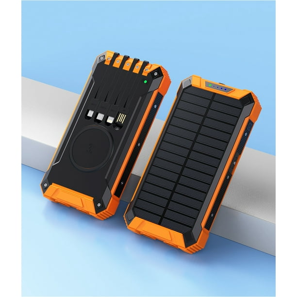 Batterie Externe 20000mah Power Bank Solaire 26800 MAh - Chargeur Portable USB C Rapide Avec 3 Ports Et Panneau Solaire D'urgence Powerbank Avec Indicateur LED Solaire
