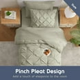 thumbnail image 3 of Virtu Twin XL Comforter Set, Bed In A Bag 5 Pc Pleated Bedding Set, Light Sage, 3 of 10