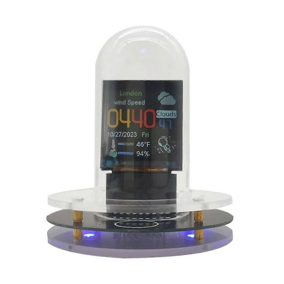 RGB Nixie Tube Clock Smart WIFI Networked LED Light-Emitting IPS Color Screen DIY Analog Digital Tub