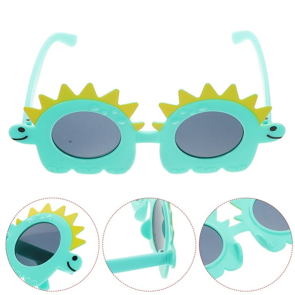 OUNONA Funny Dinosaur Sunglasses with Cute Cartoon Design for Birthday Parties Home Use Plastic Green