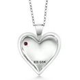 thumbnail image 2 of Gem Stone King Keren Hanan 0.12 Ct Round Red Rhodolite Garnet 925 Sterling Silver 2 Heart Love Treasure Pendant Necklace for Women With Chain, 2 of 5
