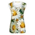 thumbnail image 4 of YUGYXL Sunflower Printed Tank Tops for Women Sleeveless V-Neck Camisole Casual Summer Vacation Shirts Green,S, 4 of 5