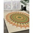 thumbnail image 2 of Ahgly Company Indoor Round Patterned Cardboard Brown Gold Area Rugs, 7' Round, 2 of 6