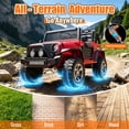 thumbnail image 4 of Sunnyfree 24 Volt Ride on Toys, 4WD 800W Power Car Wheel with Remote, 24V Ride ons with 2 Seater, Electric Car for Kids with Bluetooth, LED Lights, Seat Belt & Lockable Doors, 3-8, Red, 4 of 13