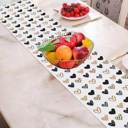 

KIHOUT Huge Saving Happy Valentine Gnome Table Runner Valentine s Day Linen Table Runner Non-Slip Rectangle Tablecloths Table Decoration for Wedding Party Holiday (13 x 108inch）