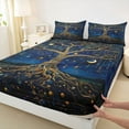 thumbnail image 3 of Castle Fairy Adults Female Men Bohemian Tree Of Life Twin Sheet Sets 3pcs,Starry Sky Moon Twin Fitted Sheet Microfiber,Boho Theme Breathable Flat Sheet,Ultra Soft Home Decor, 3 of 7