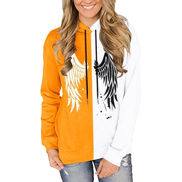 Sudadera holgada de manga larga con capucha y estampado clásico de Halloween para mujer Pompotops FGAJ17750
