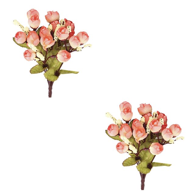 Bearachild Ramo de flores artificiales de 15 cabezas, capullos de rosas falsos realistas, ramo decorativo para el hogar, oficina, fiesta de boda Type6 NO6 Bearachild CBP123329