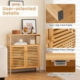 thumbnail image 4 of Spaco Bamboo Bathroom Floor Storage Cabinet with Shutter Doors-Natural, Bathroom Storage Cabinet for Entryway Storage, Home Office Furniture, 4 of 7