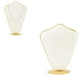 thumbnail image 2 of Soporte del busto perfecl para exhibición de joyería de terciopelo Beige, 2 of 6