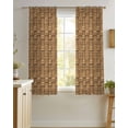 thumbnail image 4 of Vintage Rattan Sheer Curtains 39 Inch Length 2 Panels Set for Living Room/Bedroom, Minimalist Abstract Wicker Texture Brown Kitchen Curtains Grommet Semi-Sheer Curtains Window Treatments 27.5"x39"x2, 4 of 7