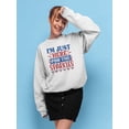 thumbnail image 2 of Just Here For The Sparkles Sweatshirt Women -Image by Shutterstock, Female Large, 2 of 4