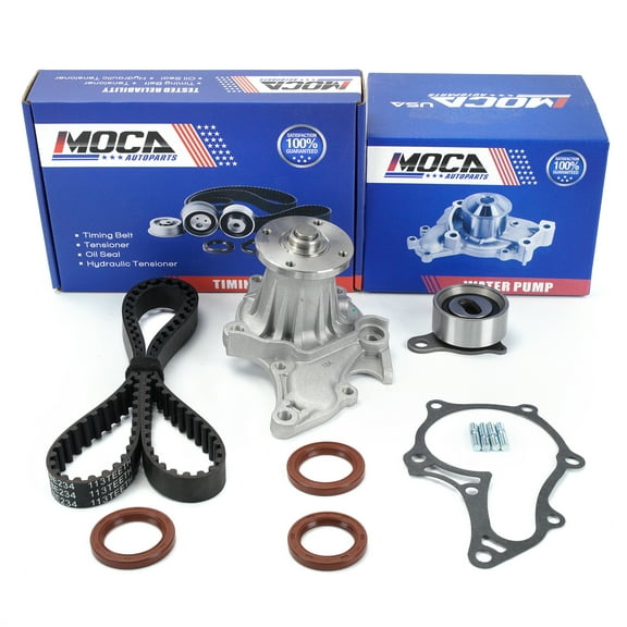 MOCA AUTOPARTS Timing Belt Kit with Water Pump Fit for 1990-1992 Geo Prizm & 1985-1990 Toyota Corolla GTS 1.6L