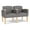 Castillo Metal, variant on Belmont Lounge Reception 2 Seat Tandem Seating / Natural Wood Legs / Brown