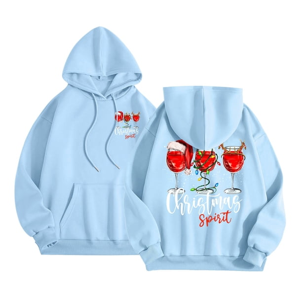 WILLBEST Sudadera de Mujer con Estampado de Letras, Sudadera con Capucha de Manga Larga y Bolsillos, Talla 65 Grande