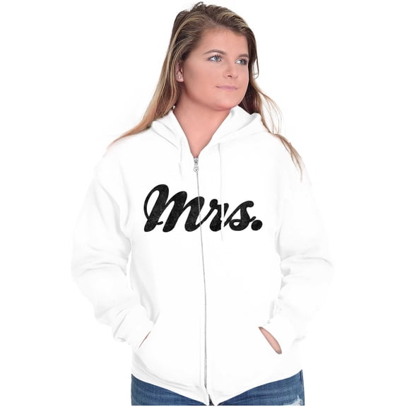 Mrs. Bride Bachelorette Honeymoon Zip Hoodie Sweatshirt Women Brisco Brands S