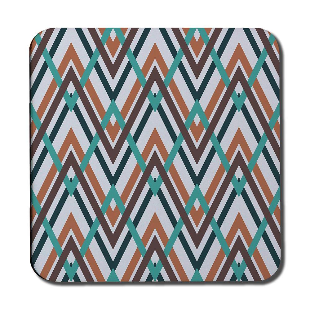 Coloured Geometric Zig Zag (Coaster)