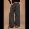 thumbnail image 4 of Pantalones Deportivos de Pierna para Mujer, Cintura Alta, Holgados, con Cordón Interior y Pierna Recta. Gris Carbón M, 4 of 10