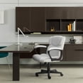 thumbnail image 2 of Lacoo Mid-Back Faux Leather Ergonomic Executive Office Desk Chair, White, 2 of 7