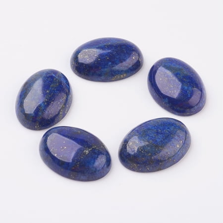 1pc Natural Lapis Lazuli Flat Back Cabochons Dyed Oval 40x30x8.5mm DIY